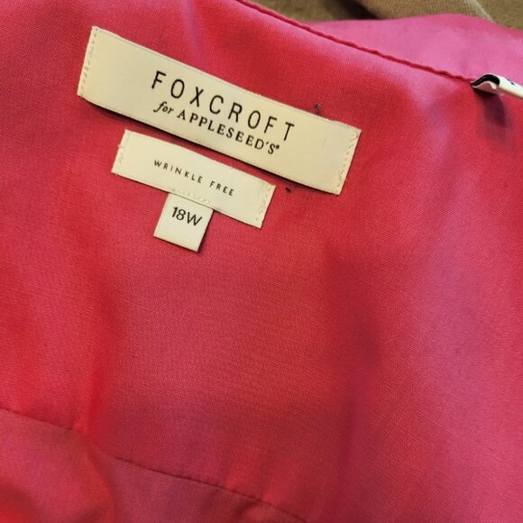 Foxcroft for Appleseeds Wrinkle Free 18W Pink Fuchsia Long Sleeve Shirt Top - Picture 4 of 5